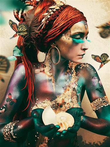 Girl with butterflies 80x 120 cm
