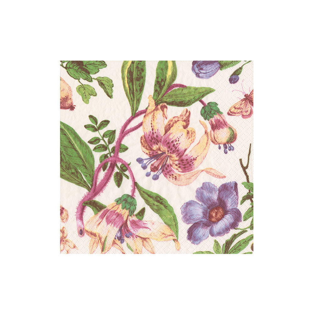Serviett kaffe porcelain blooms ivory