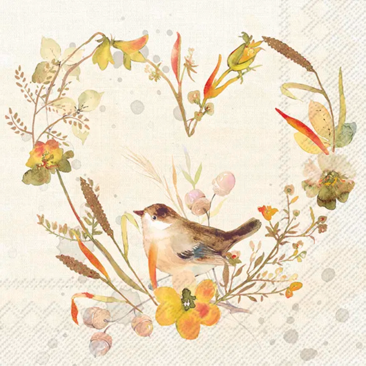 Serviett lunch lovely little bird cream