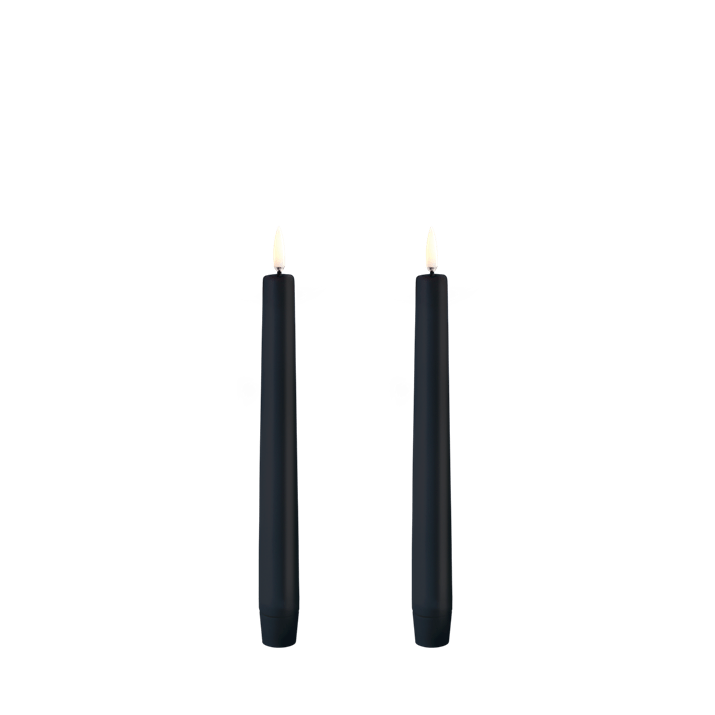LED kronelys Plain Black 20,5 cm 2 stk