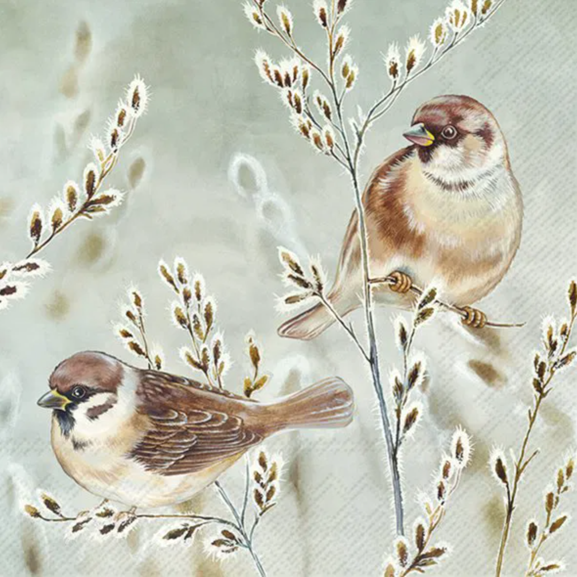 Serviett lunch winter melody blue grey