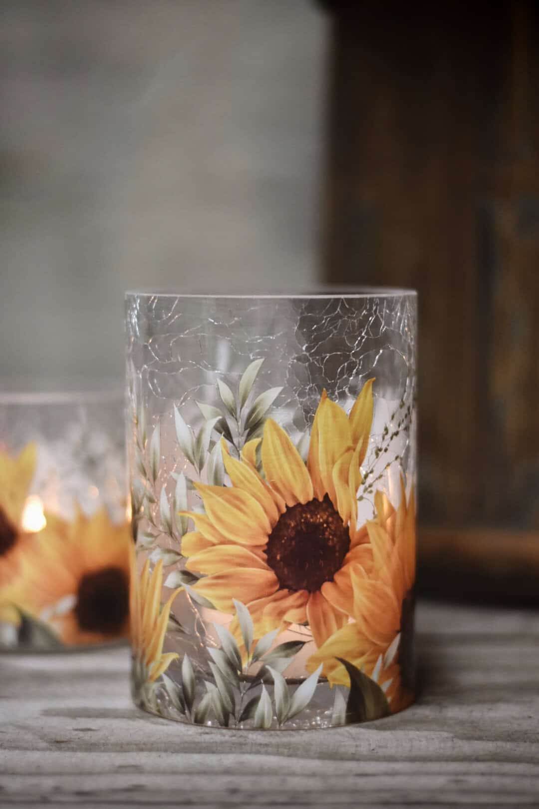 Lysglass Solsikke 10x14,5 cm