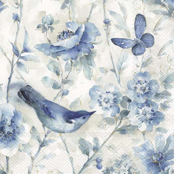 Serviett lunch Lani Cream Blue