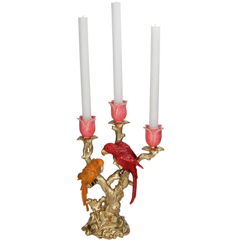 Lysestake med fugl - rosa
