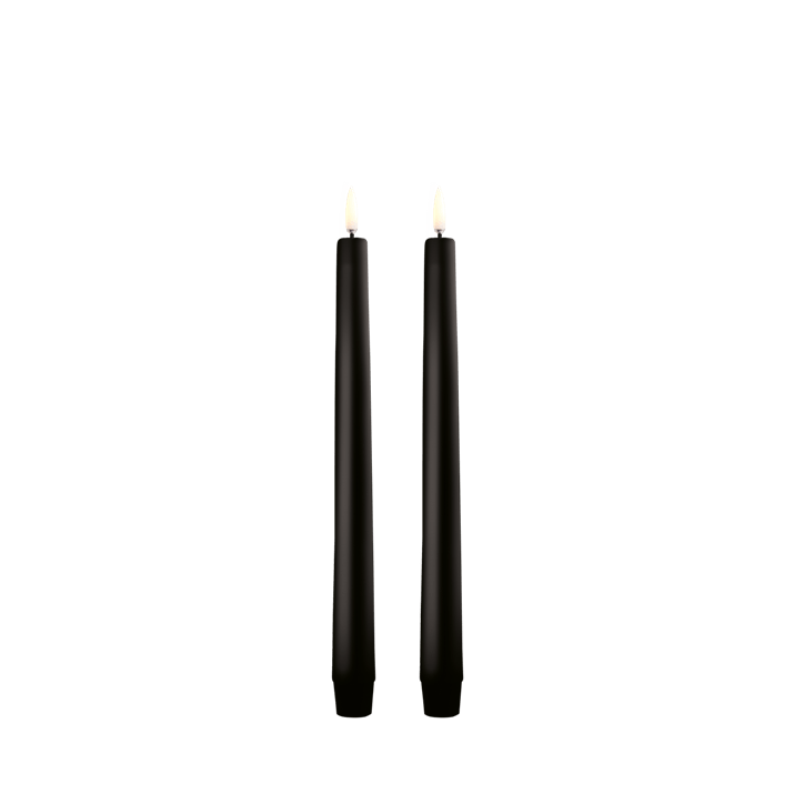 LED kronelys Black Smooth 2,3 x 25 cm