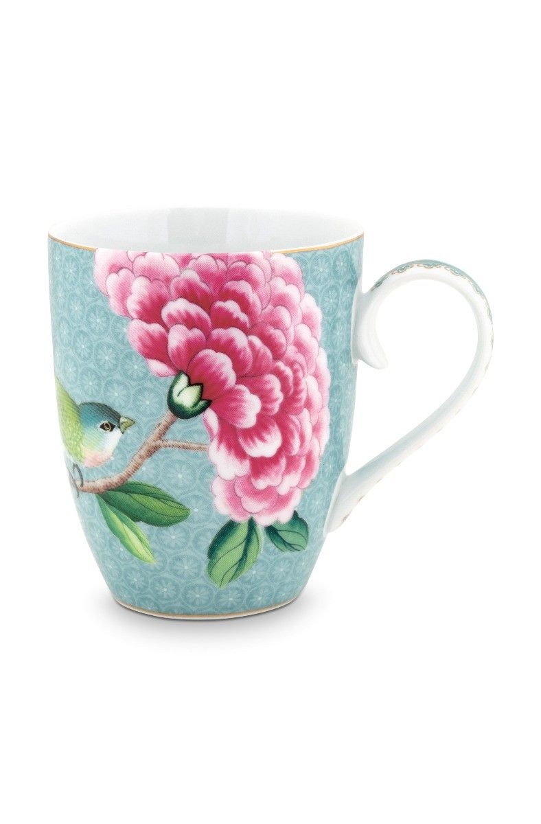 Blushing Birds blue stort krus