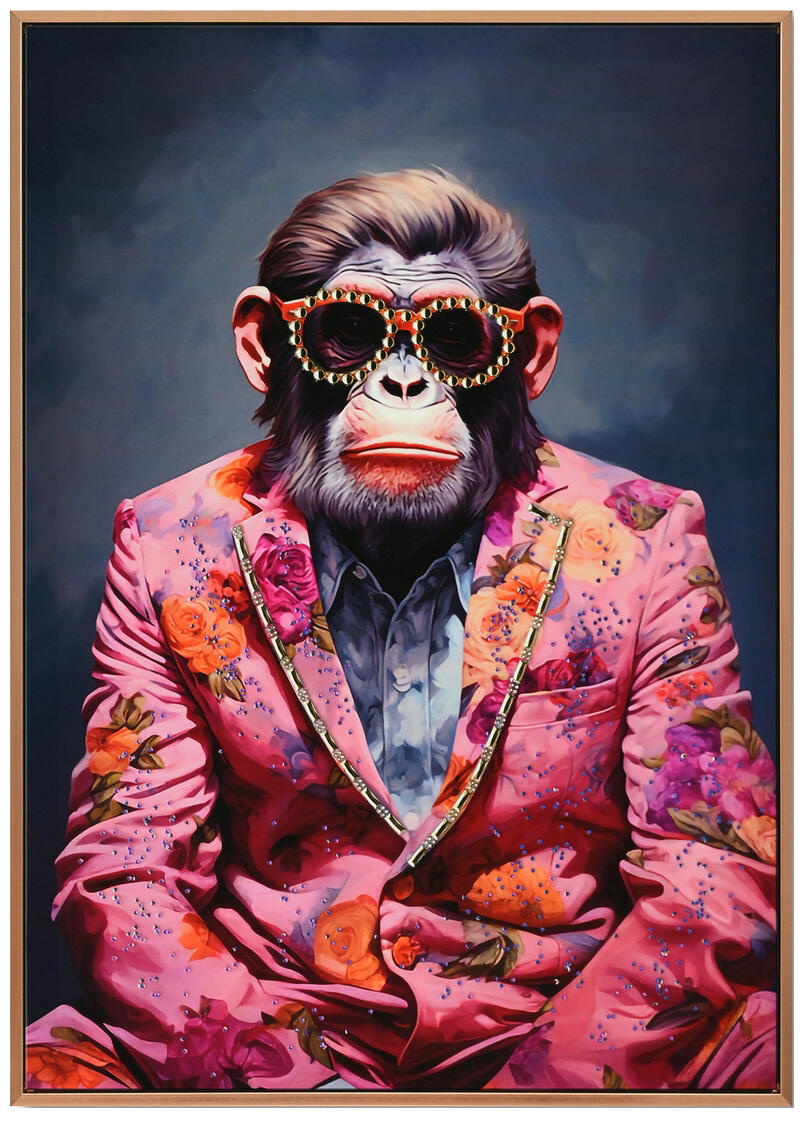 Lerretsbilde apekatt rosa 53x73 cm