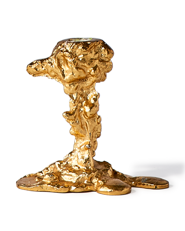 Drip candle holder gold small