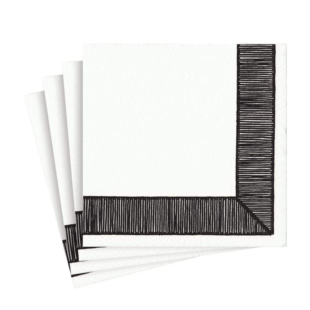 Serviett lunch ribbon border black