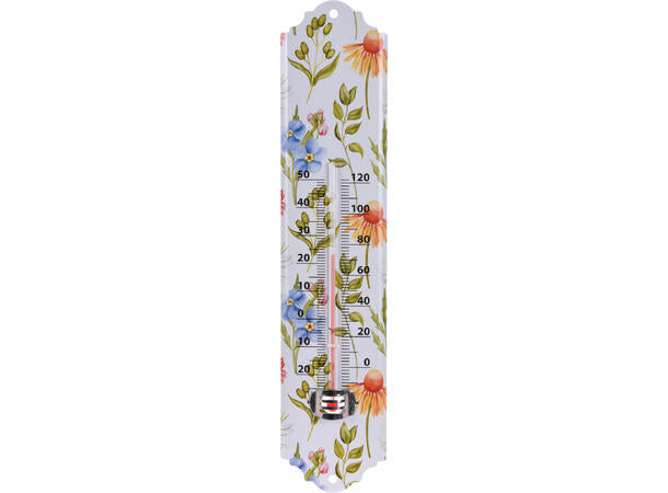 Termometer metall blomster