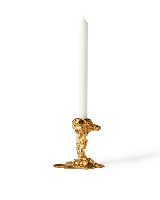 Drip candle holder gold small