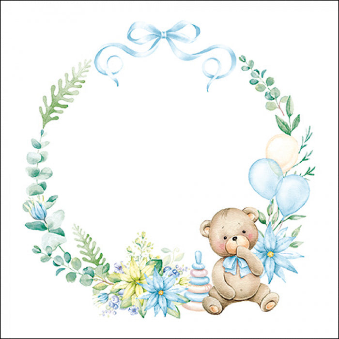 Serviett lunch Baby teddy bear blue