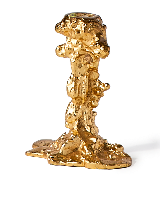 Drip candle holder gold small