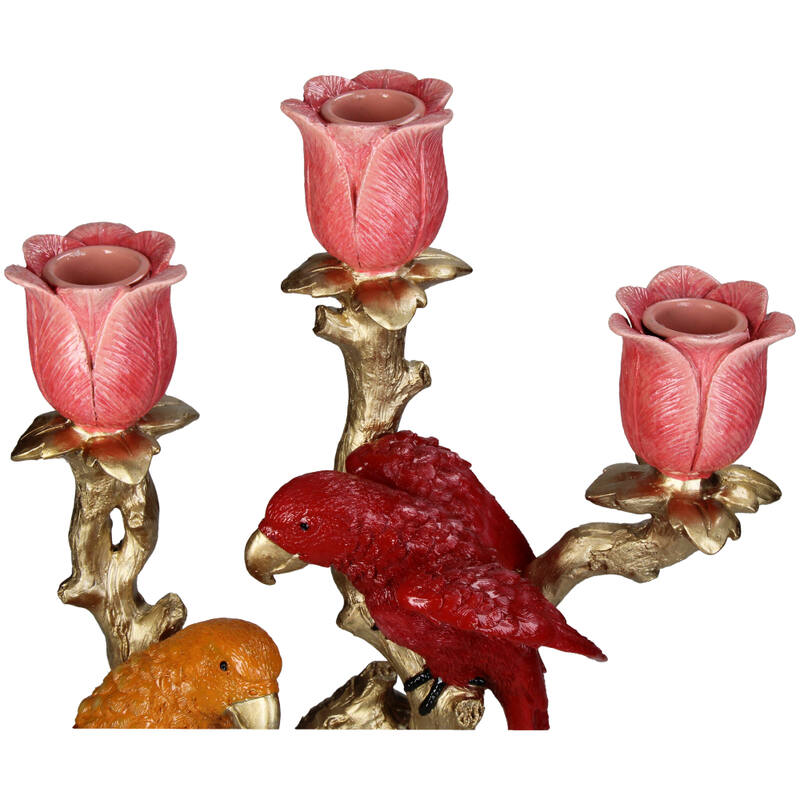 Lysestake med fugl - rosa