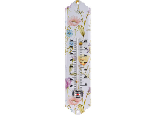 Termometer metall blomster