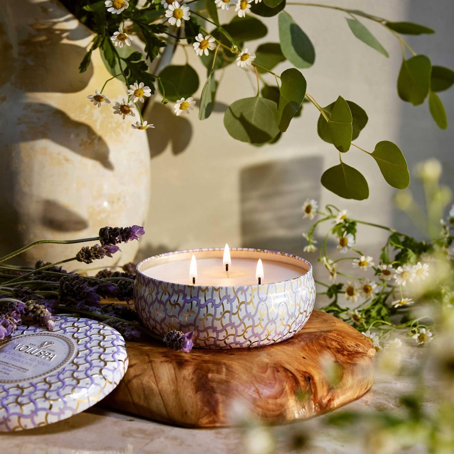 Mountain Lavender & Chamomile 3 Wick Tin Candle 40 Timer