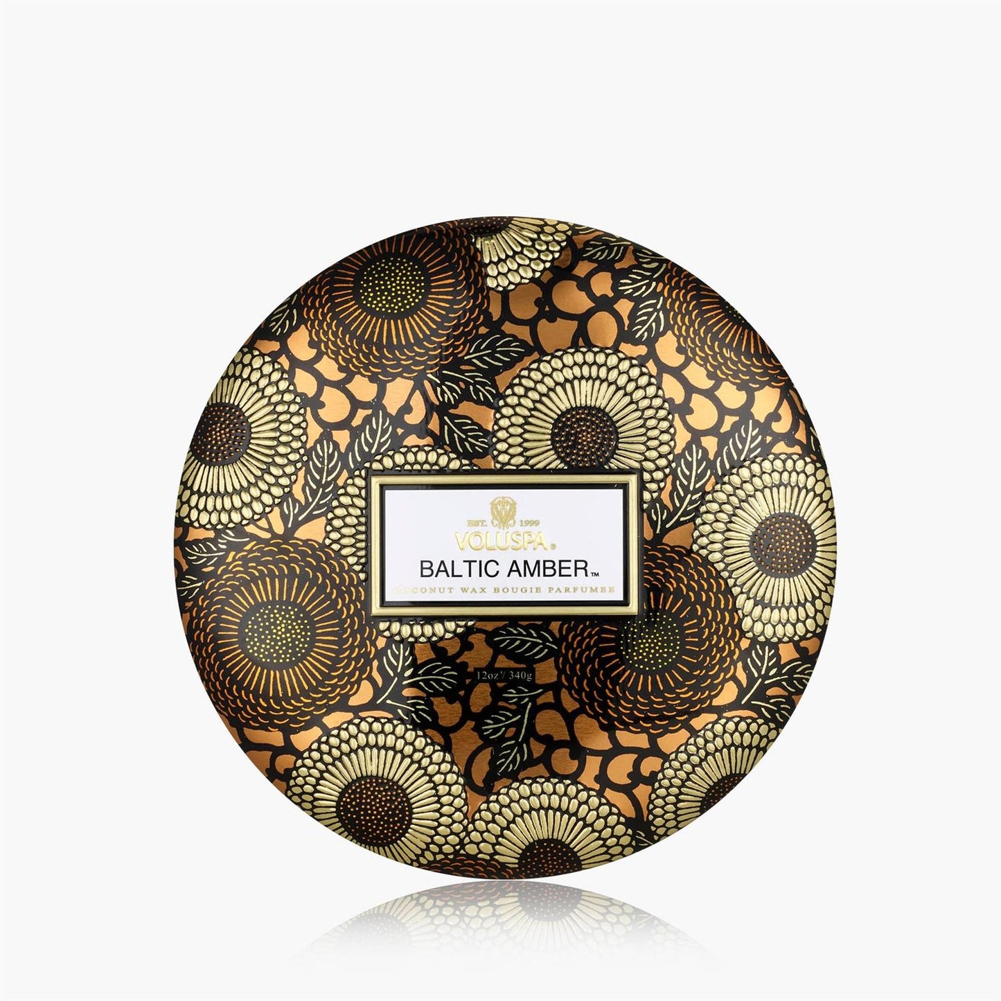 Baltic Amber 3 wick tin Candle 40 timer