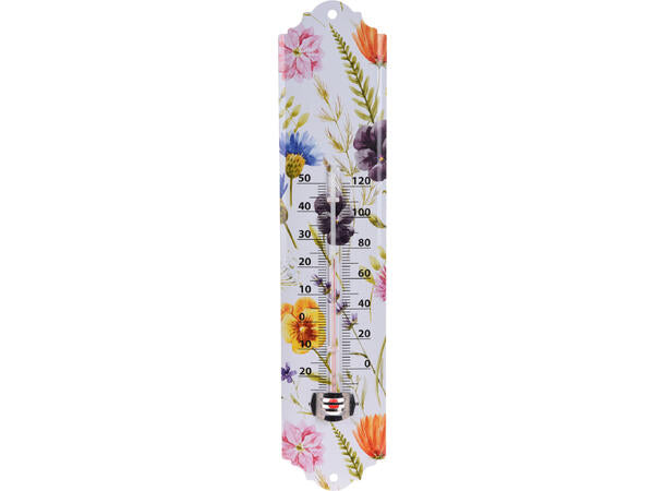 Termometer metall blomster