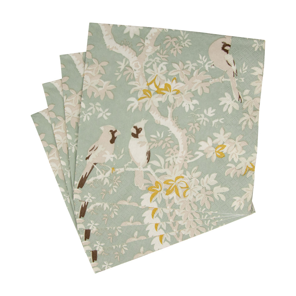 Serviett lunch scenic songbirds celadon