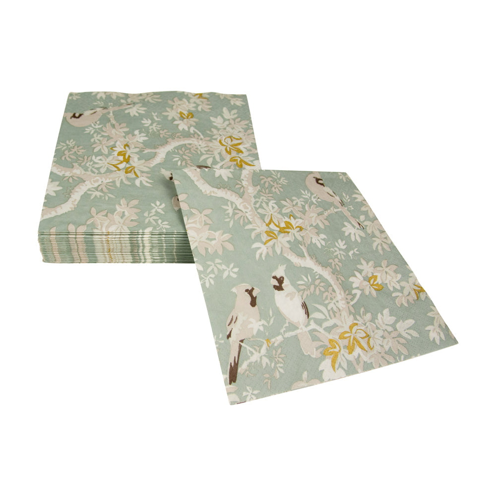 Serviett lunch scenic songbirds celadon