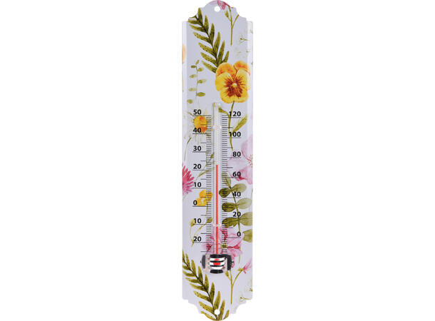 Termometer metall blomster
