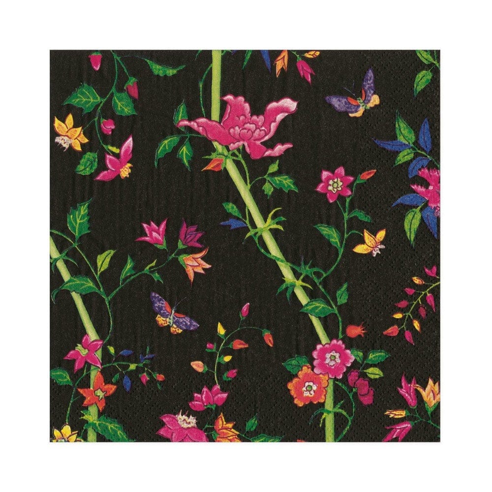 Serviett lunch sprigged silk black