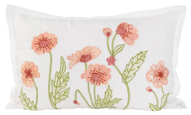 Putetrekk m/blomsterbroderi 40x60 cm