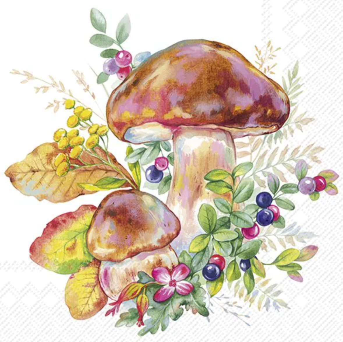 Serviett lunch mushroom season white