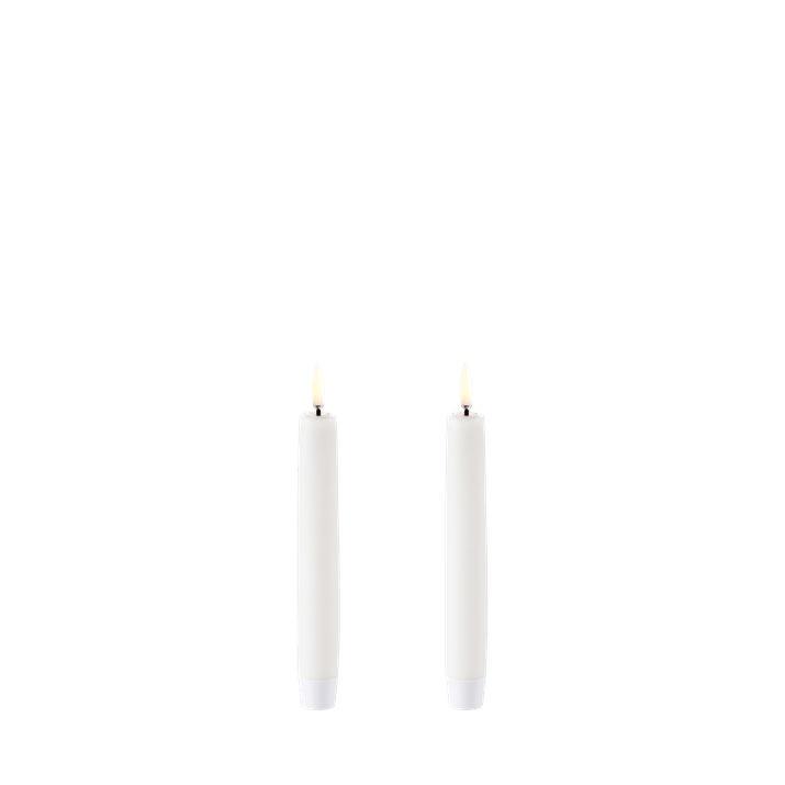 LED kronelys hvit 2-pk 2,3x15cm