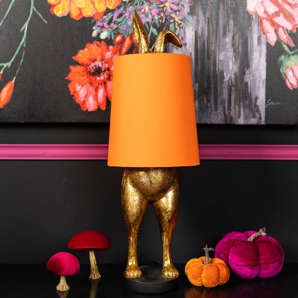 Bordlampe Hiding Bunny gull/oransje