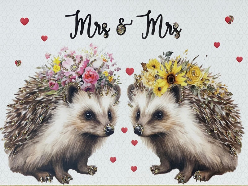 Glitterkort Mrs & Mrs