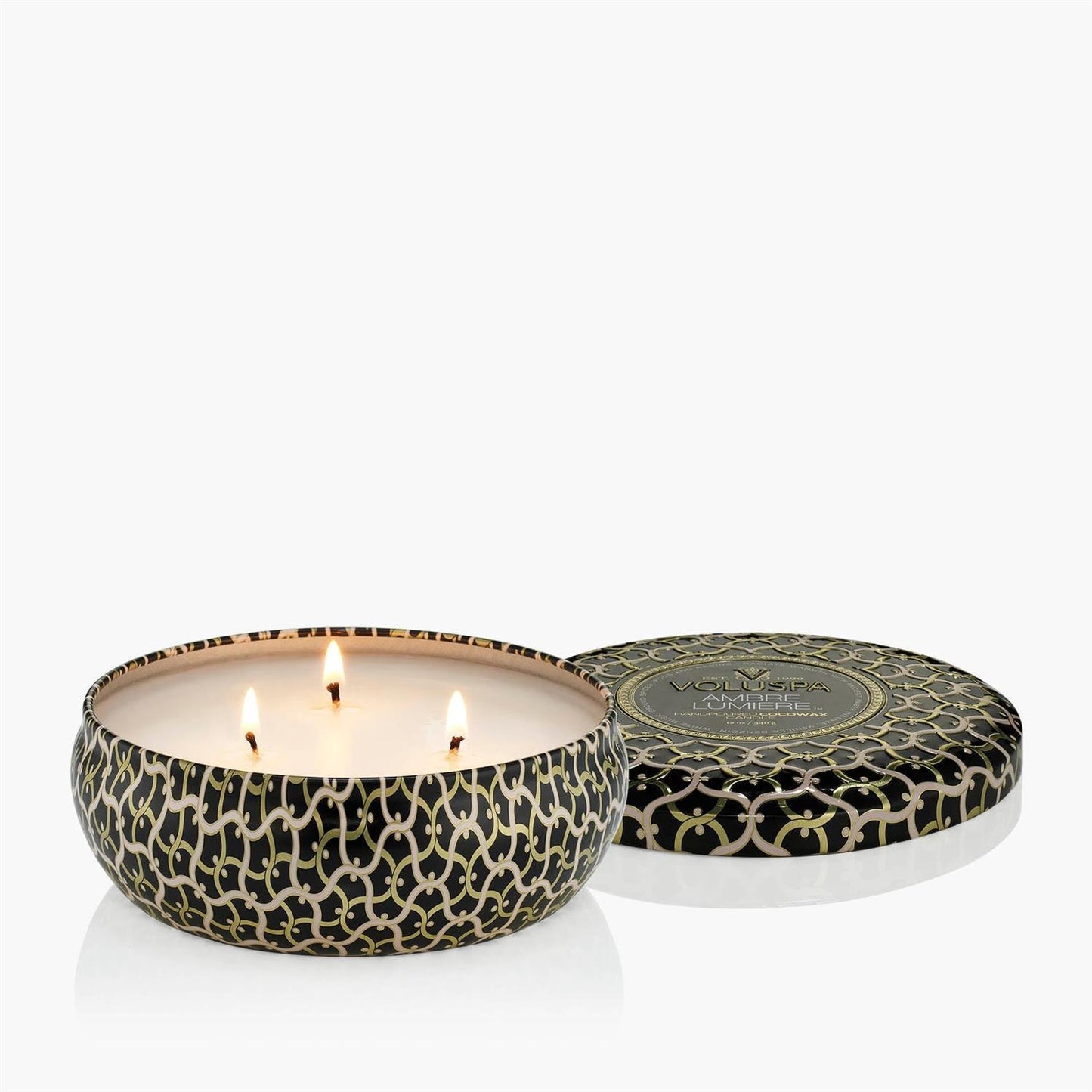 Ambre Lumiere 3 Wick Tin Candle 40 Timer