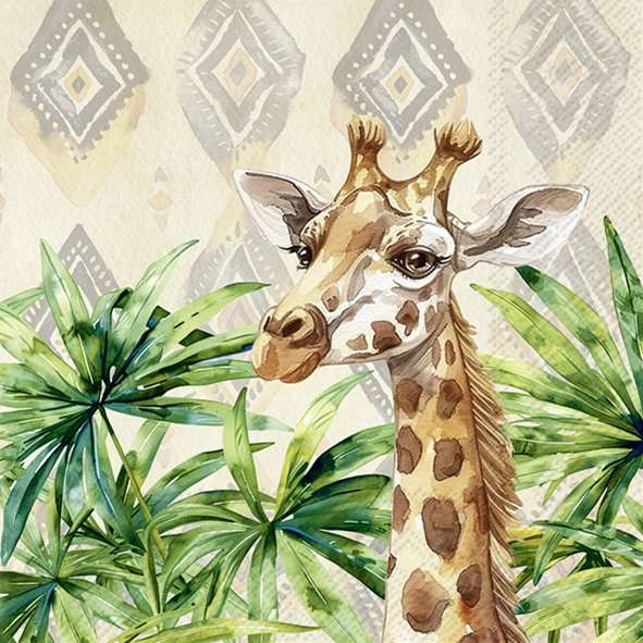 Serviett lunch Giraffe cream