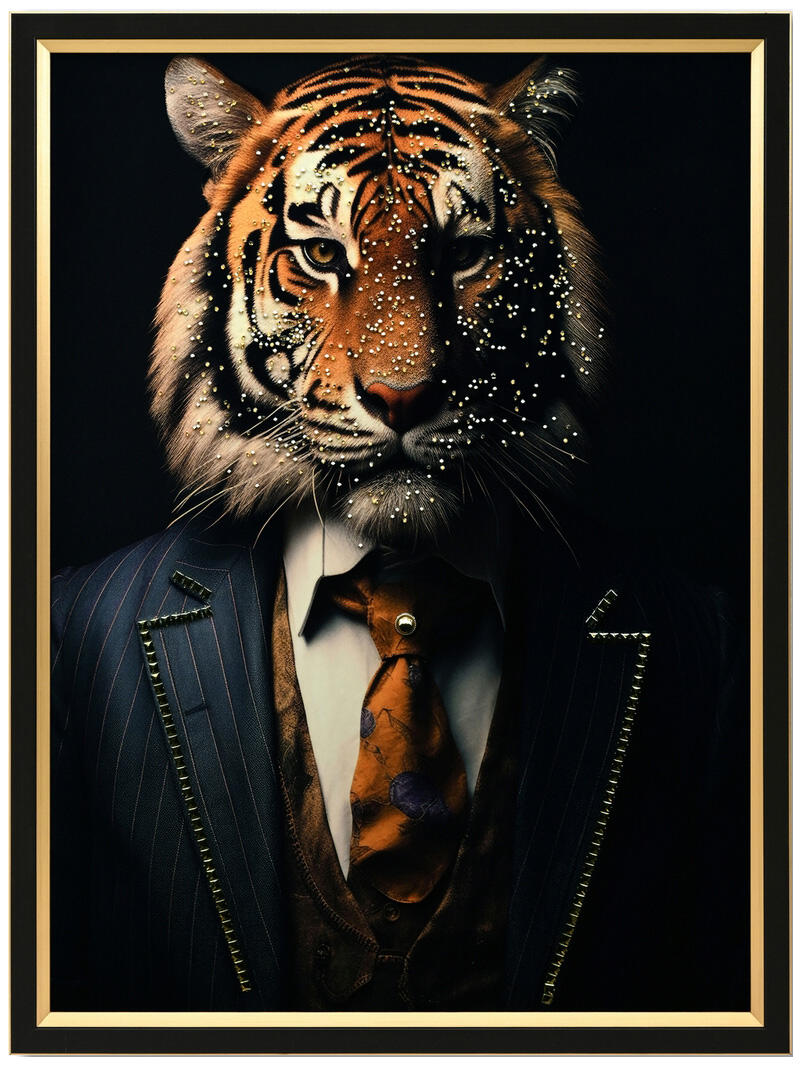 Lerretsbilde tiger hipster 64x84 cm