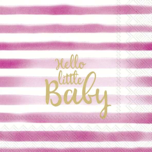 Serviett lunch hello little baby light rose