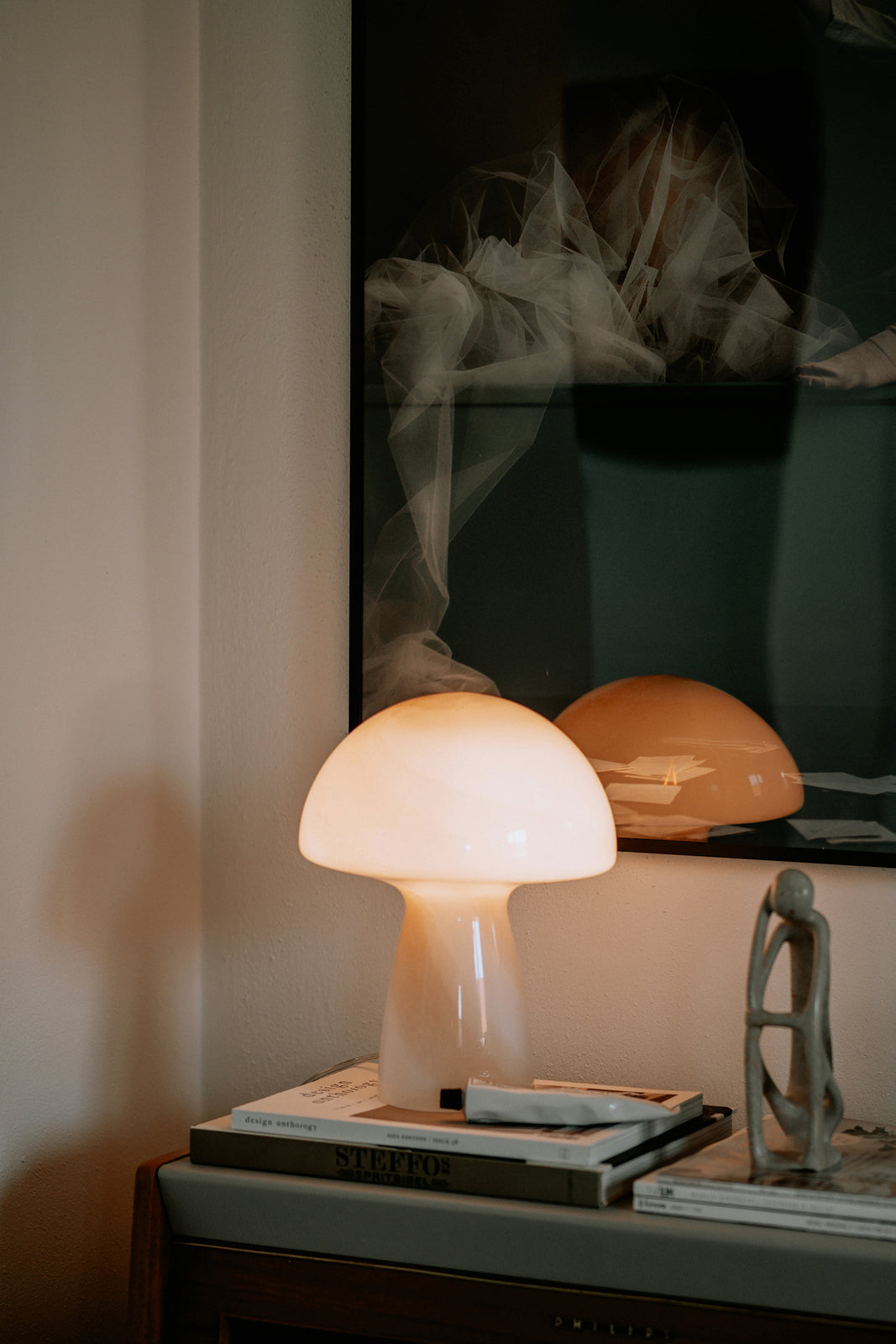 Bordlampe Fungo Swirl 22 – Beige