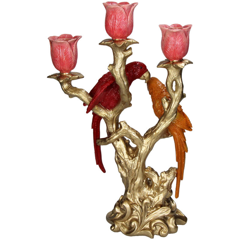 Lysestake med fugl - rosa