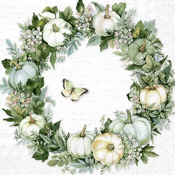 Serviett lunch Pumpkin Wreath cream