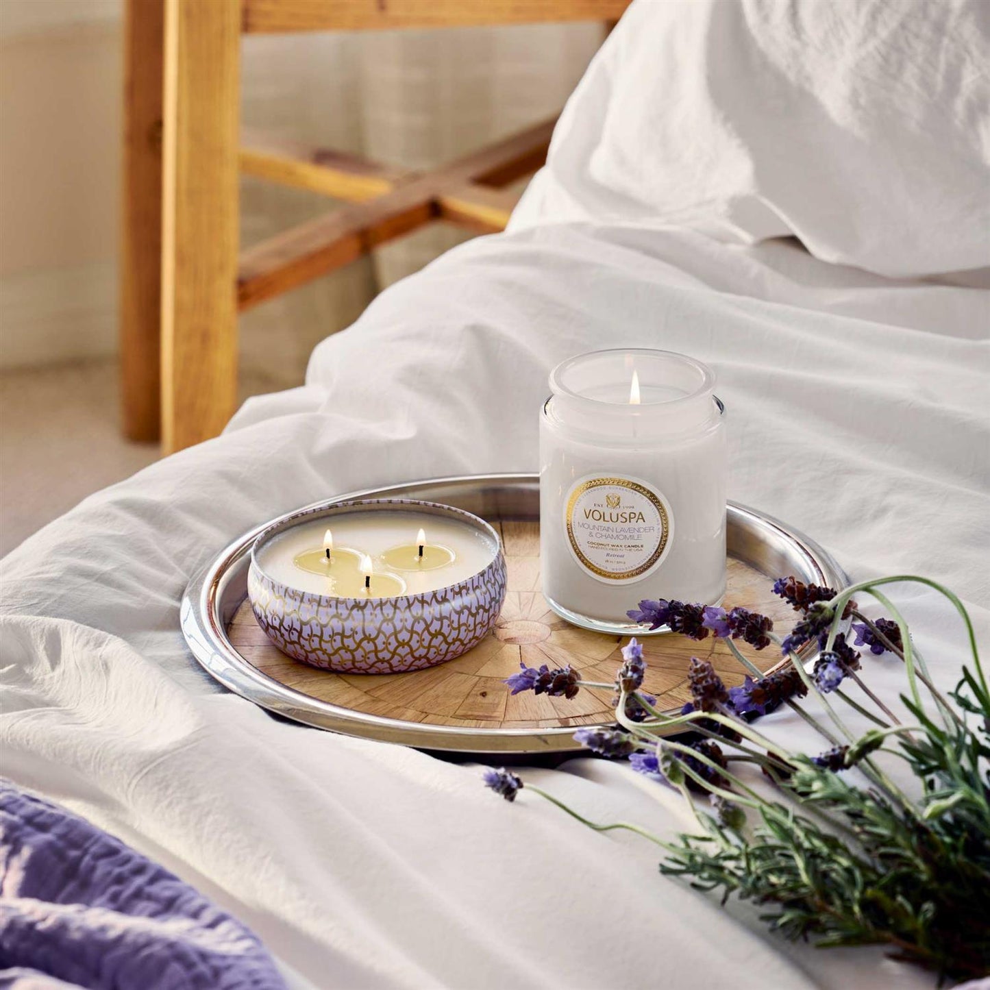 Mountain Lavender & Chamomile 3 Wick Tin Candle 40 Timer