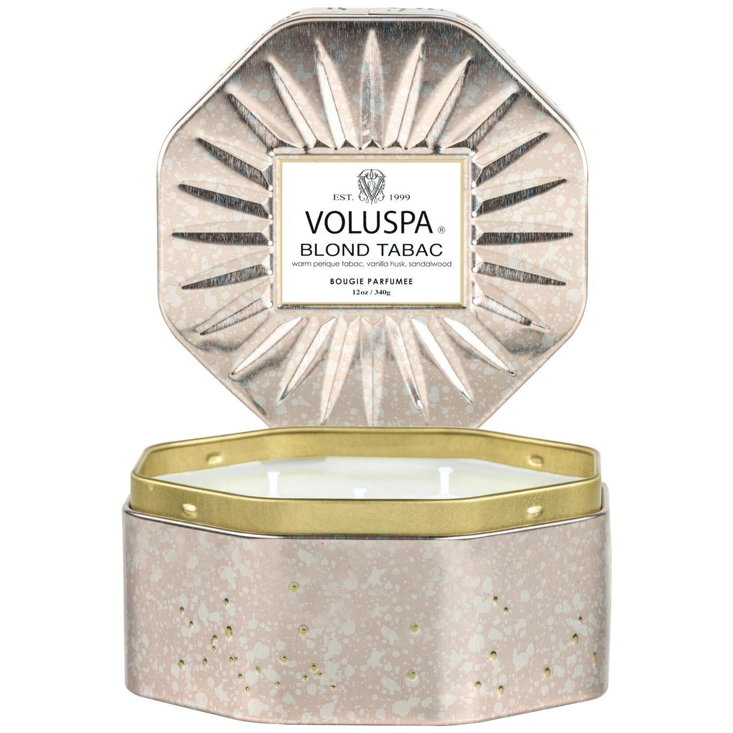 Blond Tabac Octagon Tin Candle 40 Timer