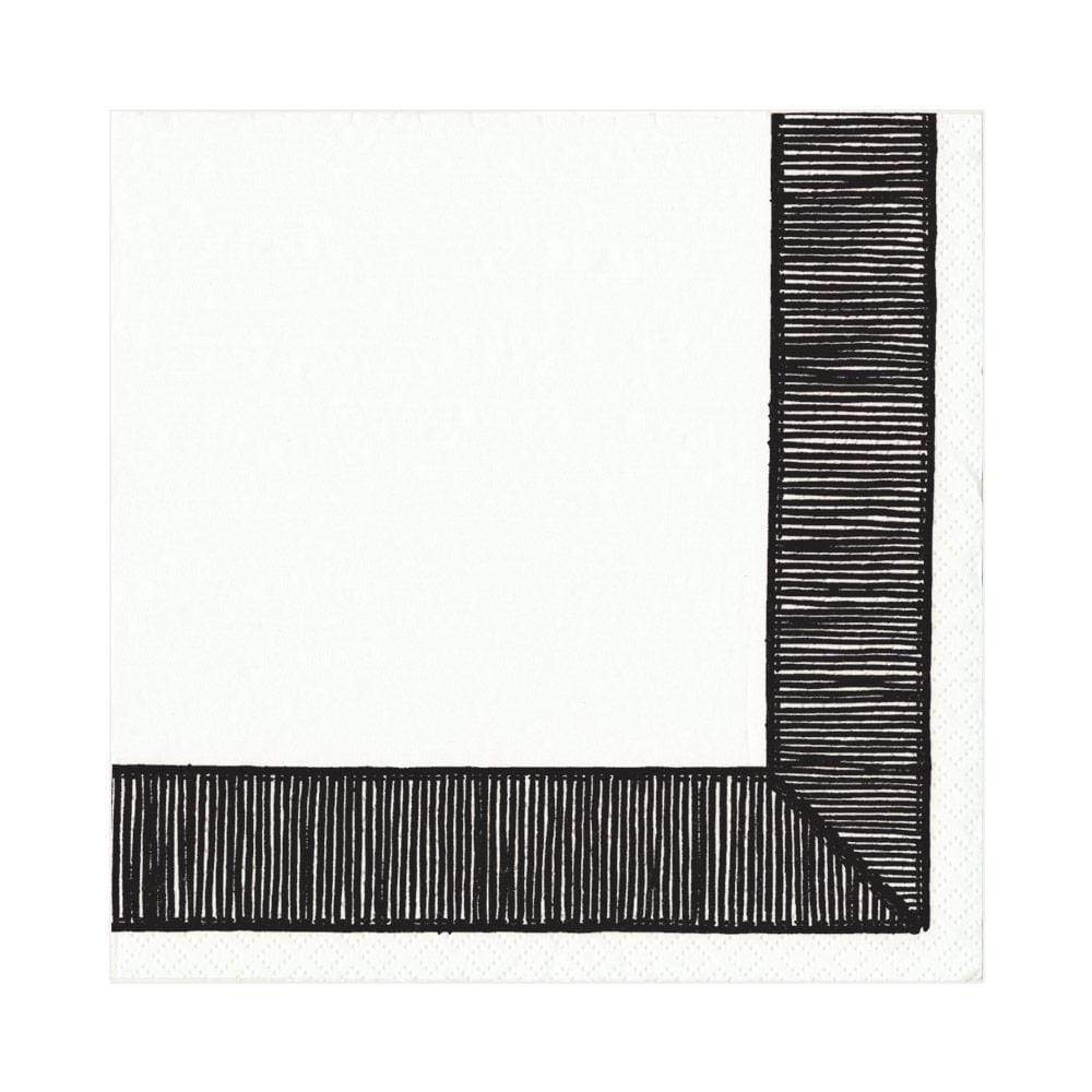 Serviett lunch ribbon border black