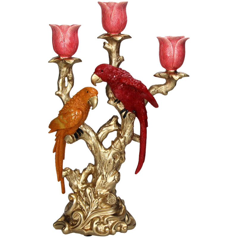 Lysestake med fugl - rosa