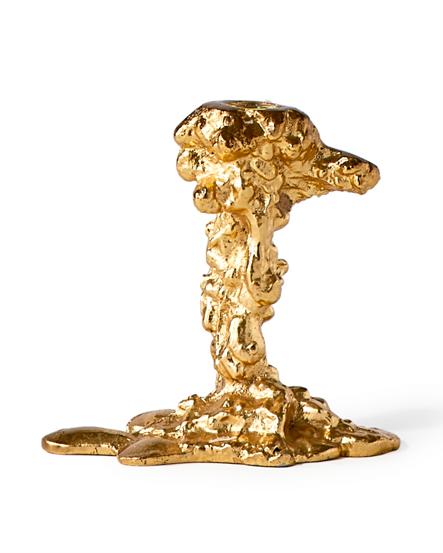 Drip candle holder gold small