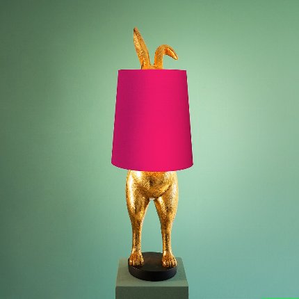 Bordlampe Hiding Bunny gull/rosa