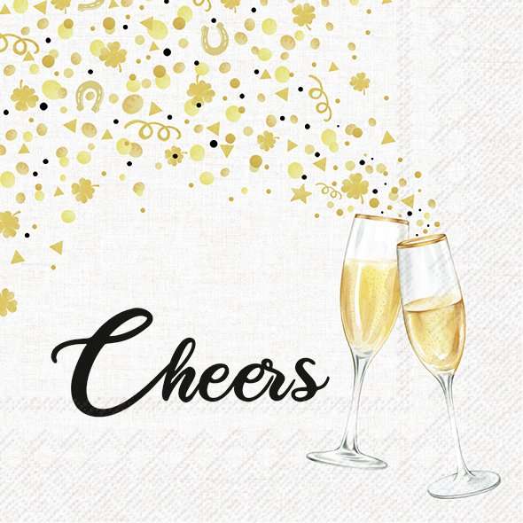 Serviett kaffe cheers to you gold