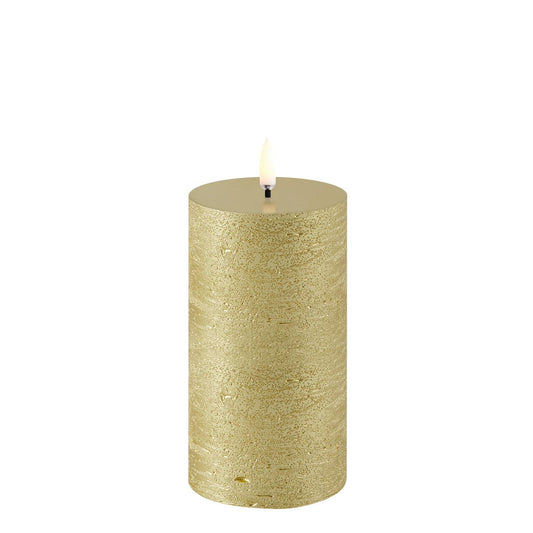 LED kubbelys metallic gold 7,8x15 cm