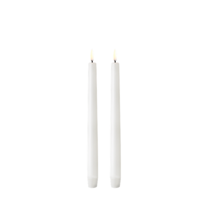 LED kronelys hvit 2 pk 25 cm