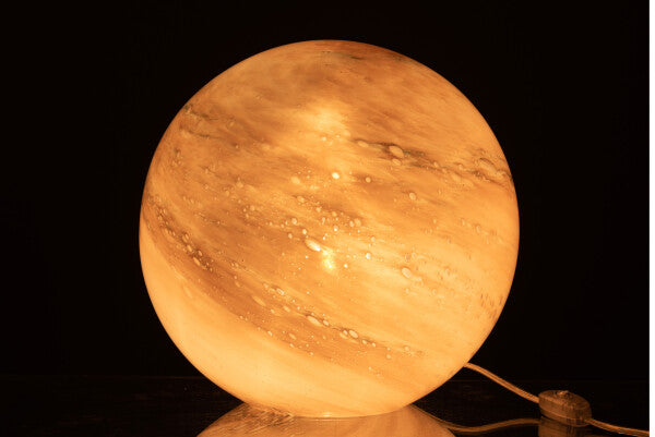 Lamp Dany round glass pink large