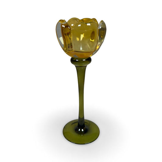 Candle holder Rose large yellow