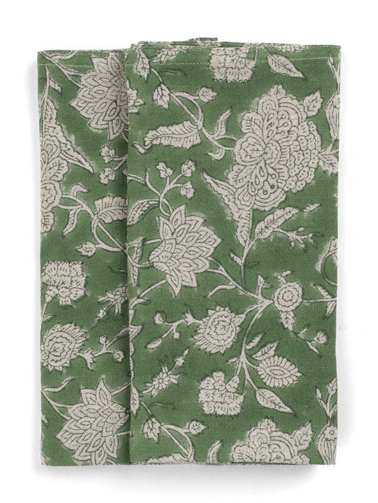 Linserviett Indian Rose Green 2 stk